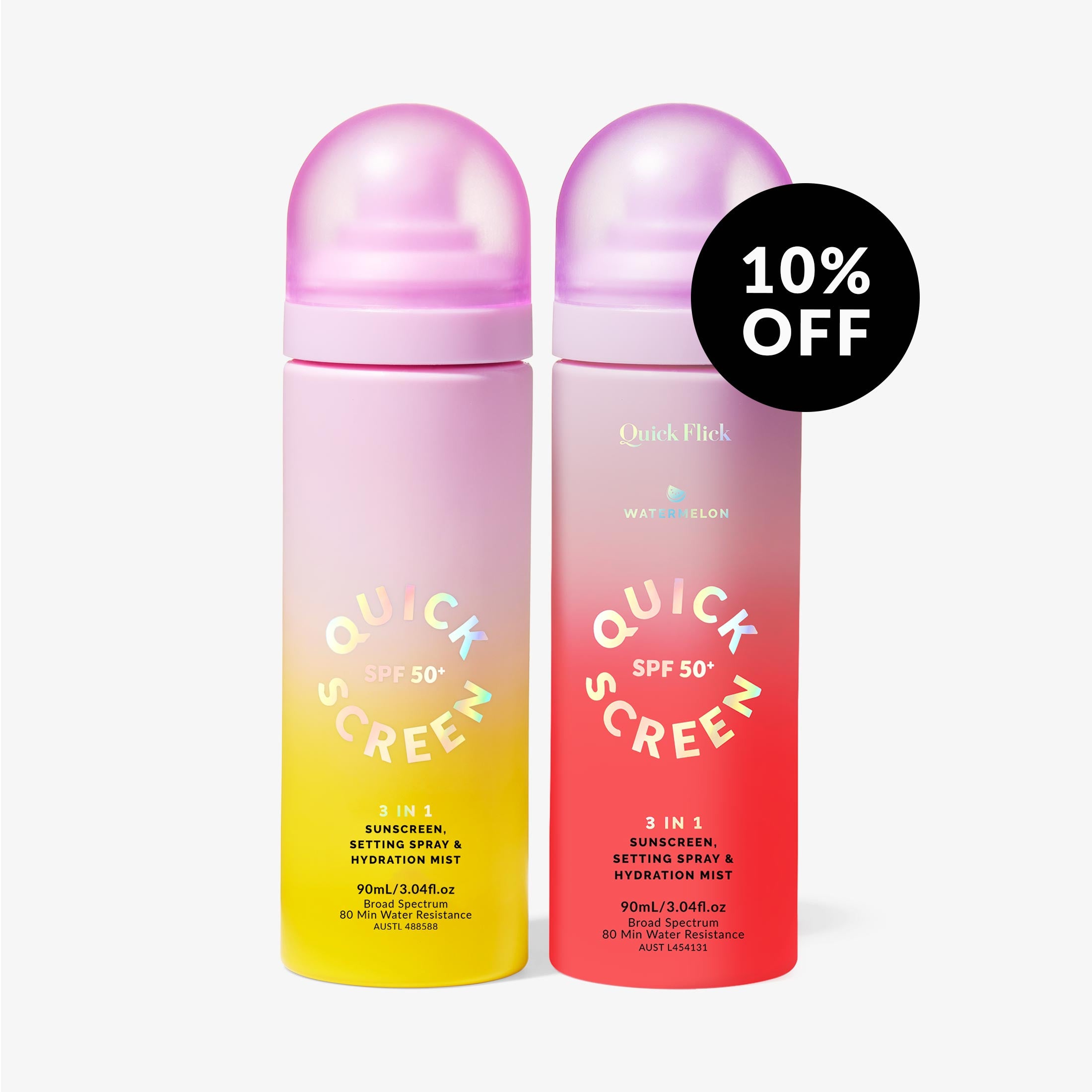 SPF50+ 3 in 1 Sunscreen, Setting Spray & Hydration Mist