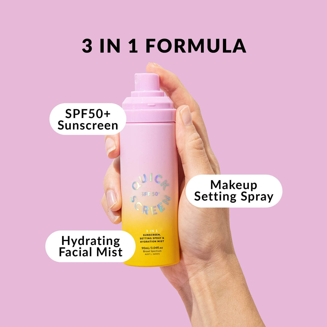 SPF 50+ Set Finishing Spray with Blue Light Defence - - Quick Flick