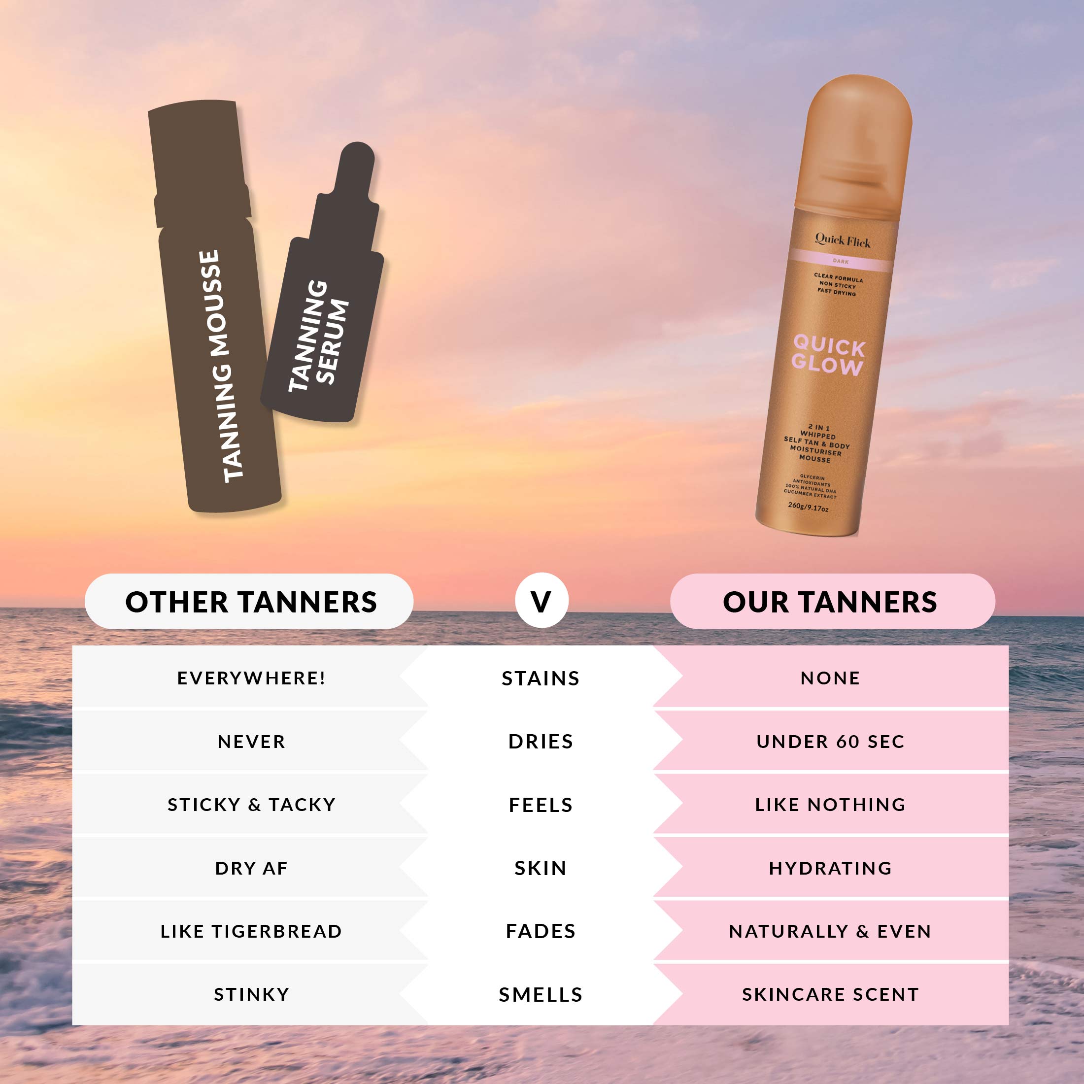 Dark Whipped Tan &amp; Body Moisturiser Mousse
