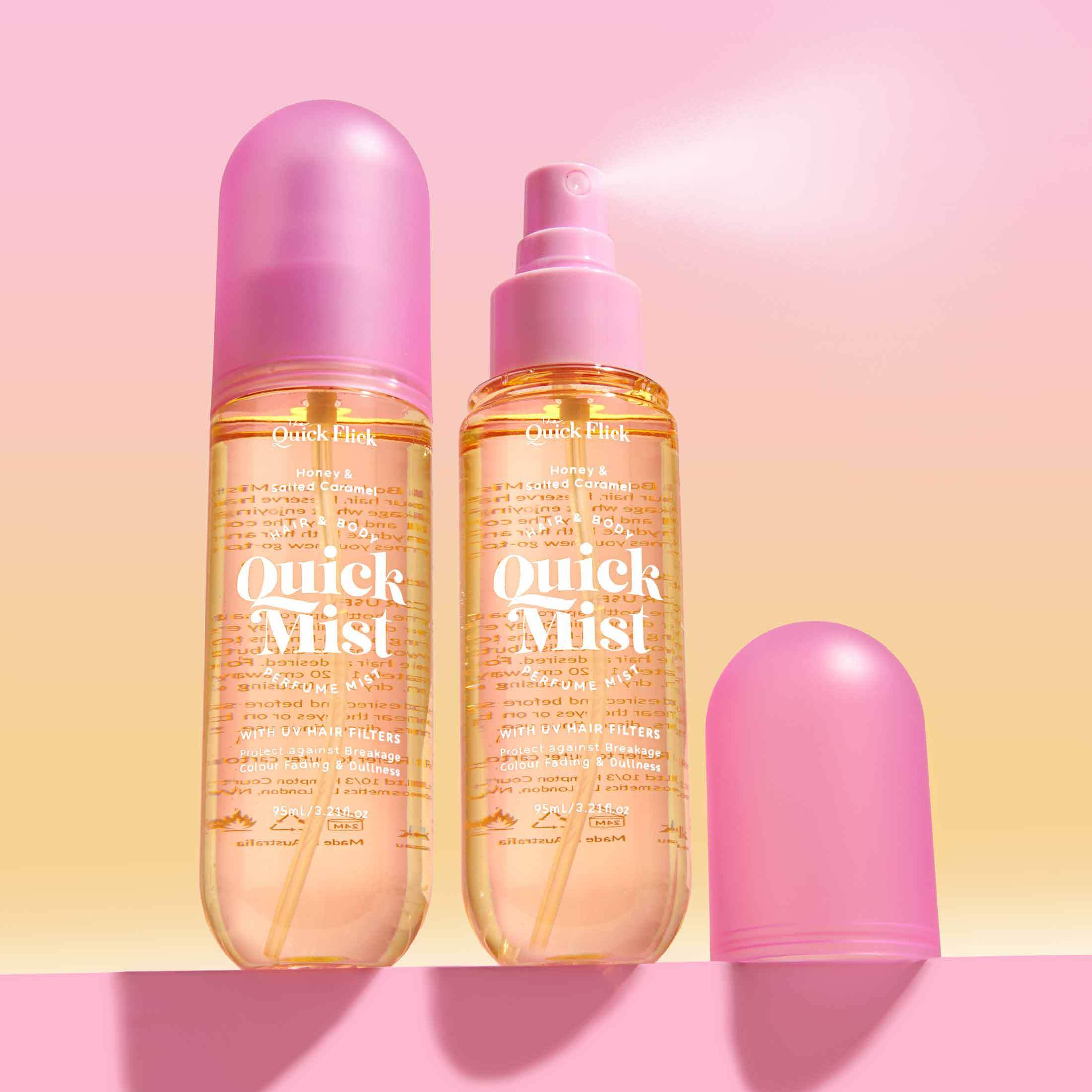 3 in 1 Hair &amp; Body Perfume Mist with UV Hair Filters - - Quick Flick 