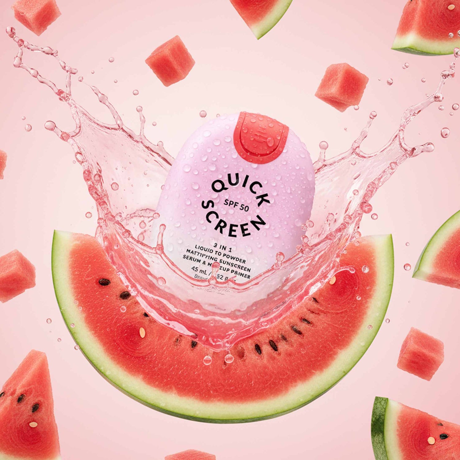 SPF50 Liquid to Powder Mattifying Serum &amp; Primer - Watermelon